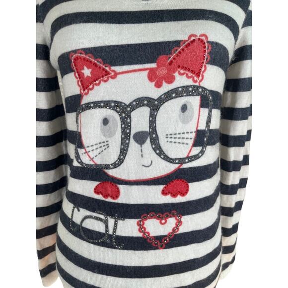 Tricotto Karina On Canyon Fancy Sweater Cat Cat Black White Stripe Size XS NEW! - Picture 5 of 7